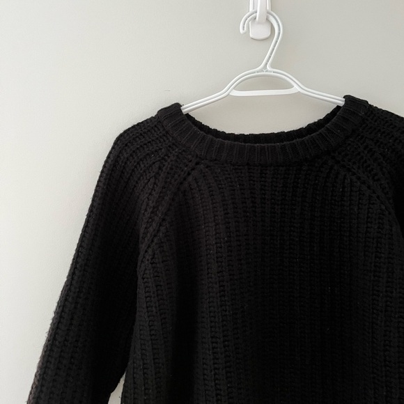 Ganni 100% Wool Black Ribbed Crew Neck Sweater XS - Picture 3 of 6